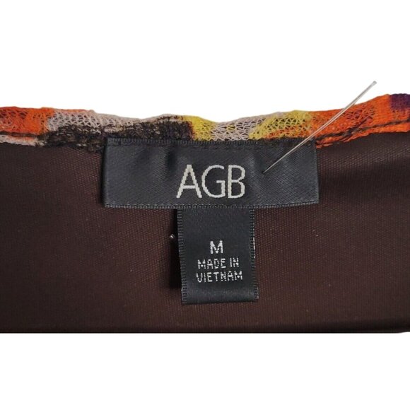 AGB Multicolor Floral Ruffled Sleeve V-Neck Top Size M Lightweight & Flowy - Picture 2 of 4